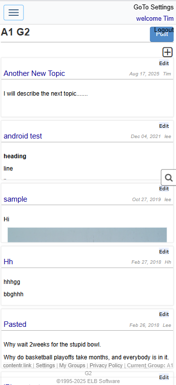 New Entry - Mobile View